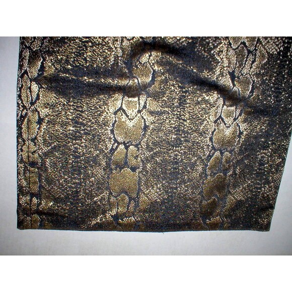 New Womens NWT Designer Paperwhite Col Snake Print Dress Metallic Brown Black 10 - Picture 6 of 12